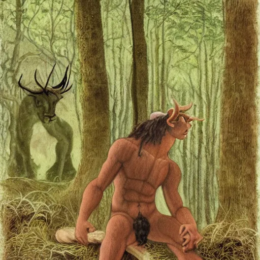 Image similar to satyr in forest