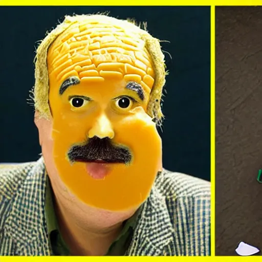 Image similar to cheese john cleese made out of cheese as a cheese