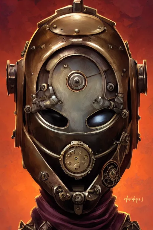 Prompt: steampunk helmet fantasy art mask robot ninja stylized digital illustration sharp focus, elegant intricate digital painting artstation concept art global illumination ray tracing advanced technology chaykin, howard and campion, pascale