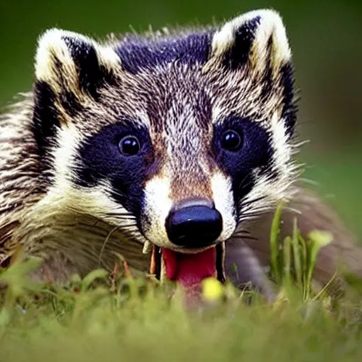 Image similar to A close up badger biting a fox, as happens in nature from time to time. Photo credit National Geographic.