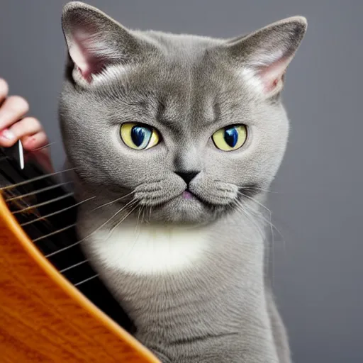 Image similar to british shorthair cat playing the guitar