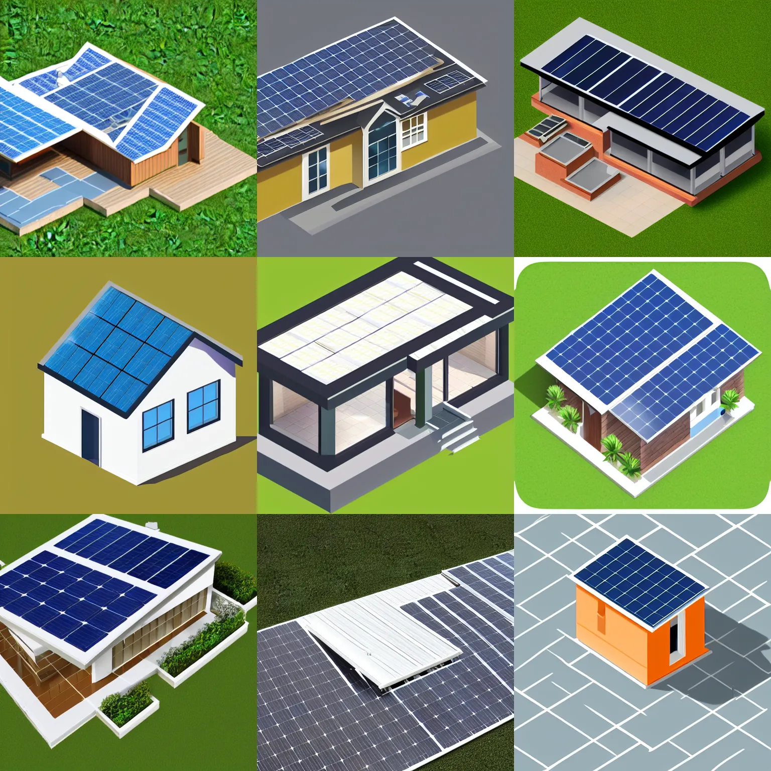 Webdesign Icon For Photovoltaic Roof House Isometric Stable 