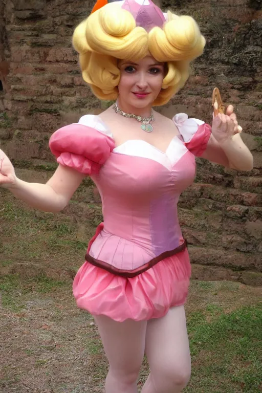 Image similar to Lady Demitrescu as Princess Peach,