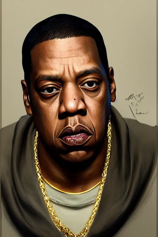 Prompt: ultra realistic illustration, jay - z, staring directly into camera, intricate, elegant, highly detailed, digital painting, artstation, concept art, smooth, sharp focus, illustration, art by artgerm and greg rutkowski and alphonse mucha