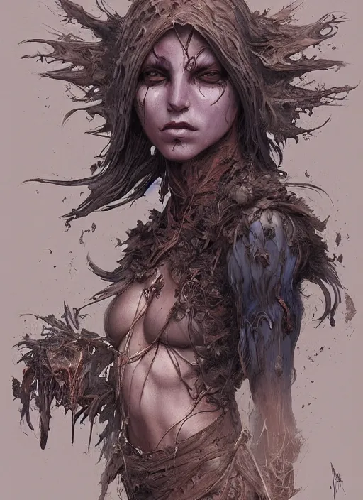 Prompt: digital _ painting _ of _ a dirt witch _ by _ filipe _ pagliuso _ and _ justin _ gerard _ symmetric _ fantasy _ highly _ detailed _ realistic _ intricate _ port