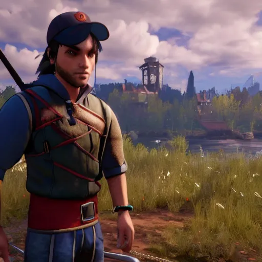 Prompt: Ash Ketchum in The Witcher 3, gameplay, 8k, HD