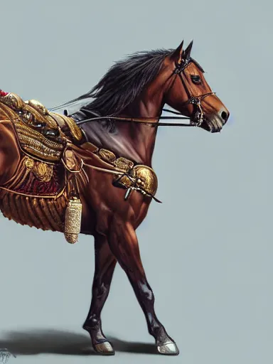 Prompt: an ancient handsome hero, laurels of glory, returns to home triunphantly mounted in a horse. full of pride. victorirous. prideful.. intricate, elegant, highly detailed, digital painting, artstation, concept art, sharp focus, illustration, by justin gerard and artgerm, 8 k