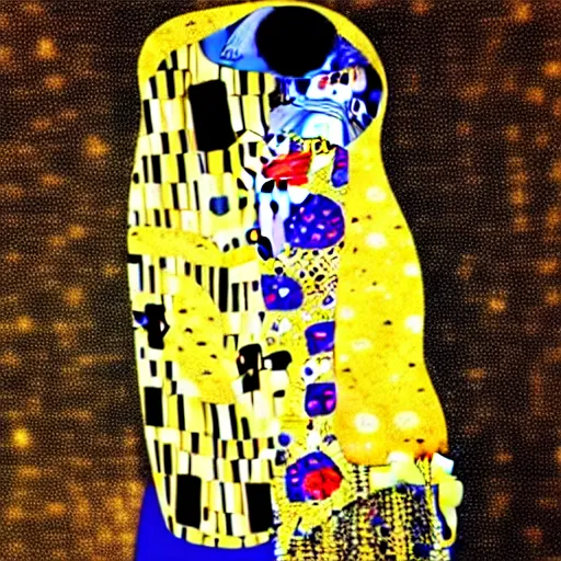 Image similar to discoball in style of gustav klimt