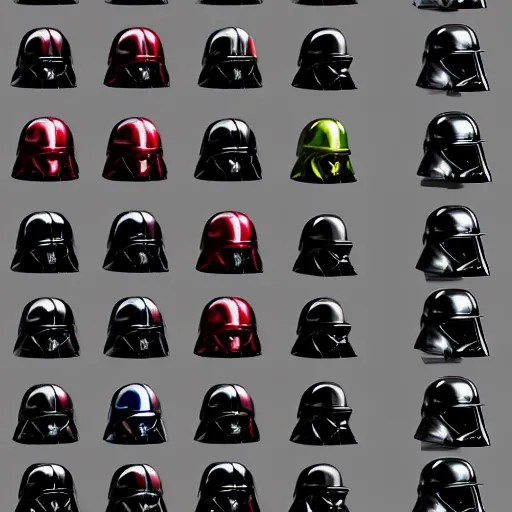 Prompt: a mix of darth vader's and the mandalorian's helmets. concept art, trending on art station.