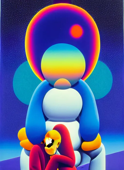 Image similar to nighttime vibes by shusei nagaoka, kaws, david rudnick, airbrush on canvas, pastell colours, cell shaded!!!, 8 k