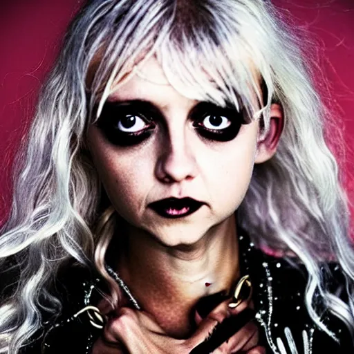 Image similar to first still taylor momsen as emma scissorhands in edward scissorhands remake, ( eos 5 ds r, iso 1 0 0, f / 8, 1 / 1 2 5, 8 4 mm, postprocessed, crisp face, facial features )