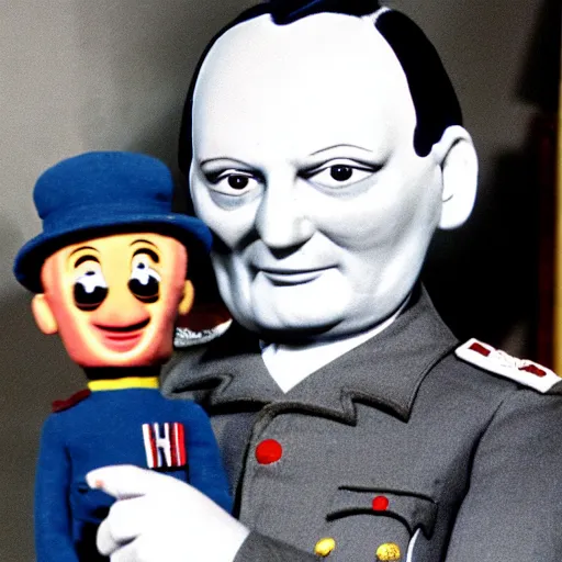 Image similar to herman goering as a puppet in postman pat, bbc