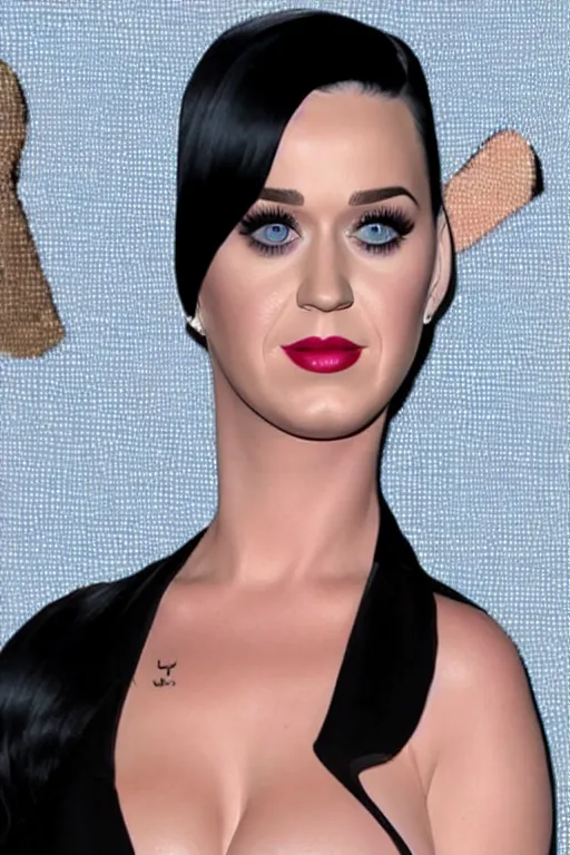 Image similar to katy perry pregnant as black widow in the avengers, portrait realistic photograph, very detailed face