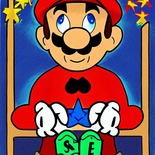 Image similar to Mario bros Luigi playing a ouija board, illustration, exquisite quality, artgram,