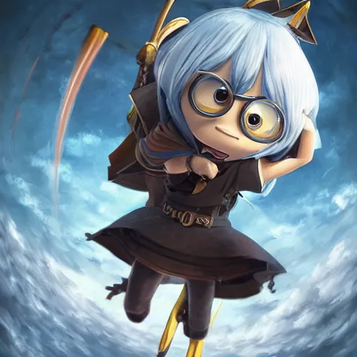 Prompt: an epic painting anime minion, anime style, oil on canvas, perfect composition, golden ratio, beautiful detailed, photorealistic, digital painting, concept art, smooth, sharp focus, illustration, artstation trending, octane render, unreal engine