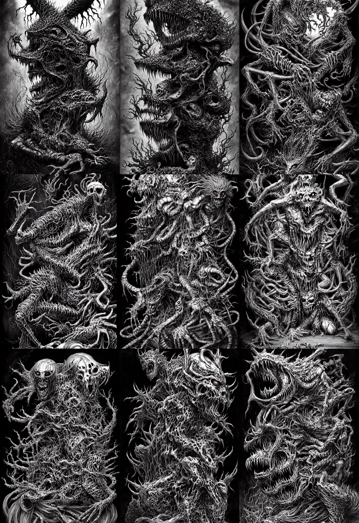 Prompt: a strange eerie magical scary creature in an eerie uncanny hell, transluscent neon, horror, concept art, detailed, intricate, award - winning, cinematic, by kentaro miura