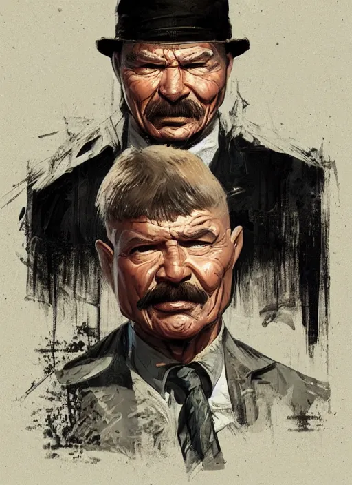 Image similar to charles bronson, cover art by stephen bliss, artstation