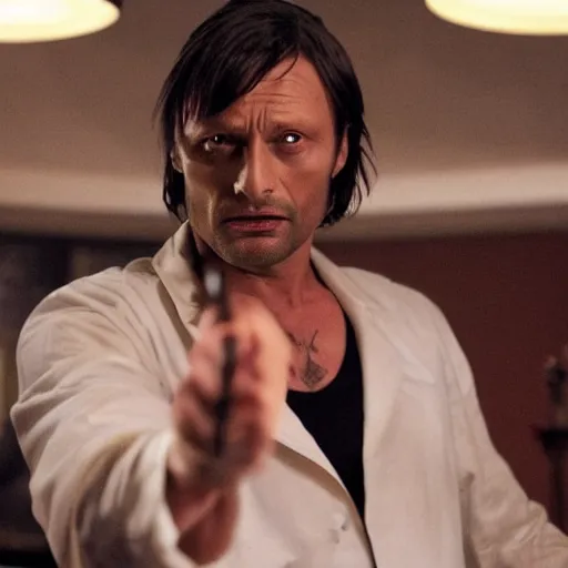 Image similar to Mads Mikkelsen starring in Pulp Fiction