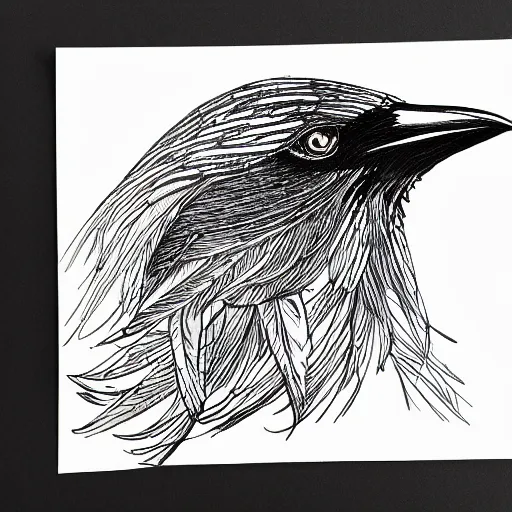 Prompt: magpie, detailed intricate sketch, 4k, illustration, cross hatched, black ink on white paper