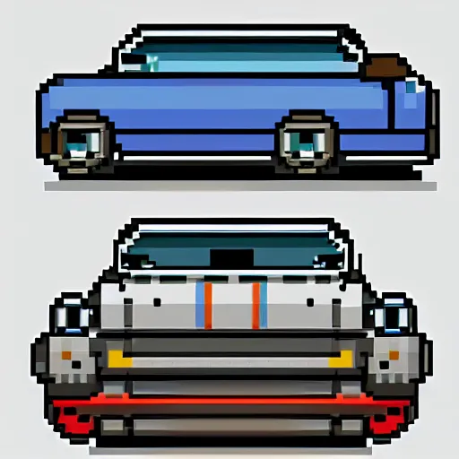 Image similar to car, collection sheet, pixel art