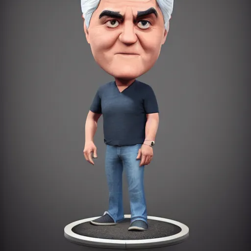 Prompt: bobble head jay leno, 3 d octane render, artstation, andrew krivulya