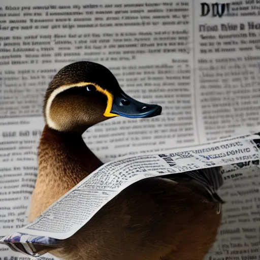 Image similar to duck reading a newspaper