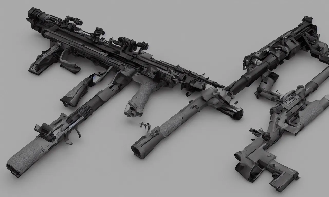 Prompt: a futuristic rifle
