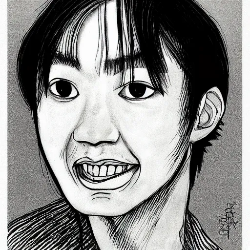 Image similar to “ a detailed portrait of jaiden animations drawn by junji ito ”