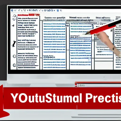 Image similar to youtube mascot writing on blackboard a formula for the perfect YouTube video