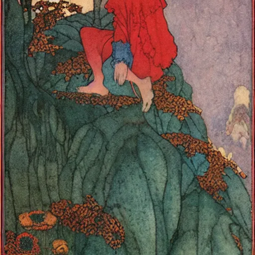 Prompt: painting by edmund dulac