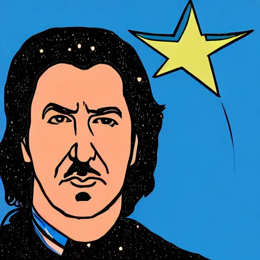 Prompt: alan rickman retro minimalist portrait! moebius starwatcher comic by jean giraud, portrait 8 k