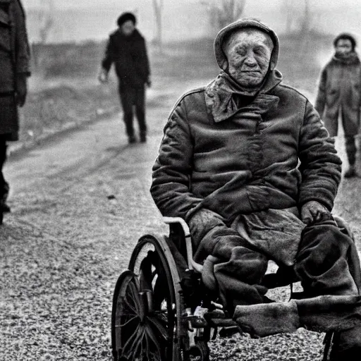 Image similar to the last photo of a survived ukrainian after the start of a nuclear war