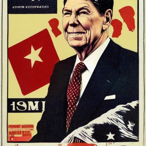 Image similar to communist ronald reagan