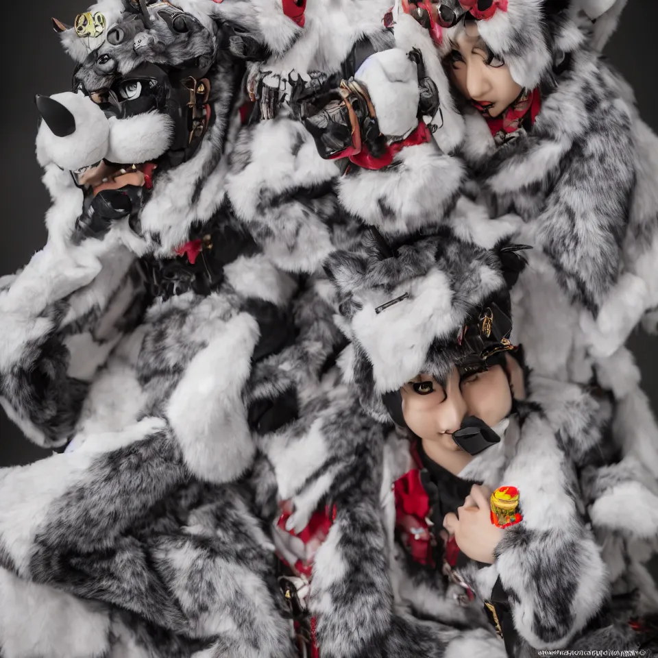 Image similar to extremely detailed photoshoot of the best made japanese fursuit 1 6 k raw format nikon 6 0 mm f 2. 8