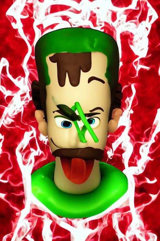 Image similar to 📷 jacksepticeye is soup, made of food, head portrait, dynamic lighting, 4 k