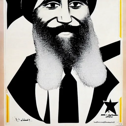 Image similar to islamic soviet propaganda poster of joe biden as osama bin laden in afghanistan