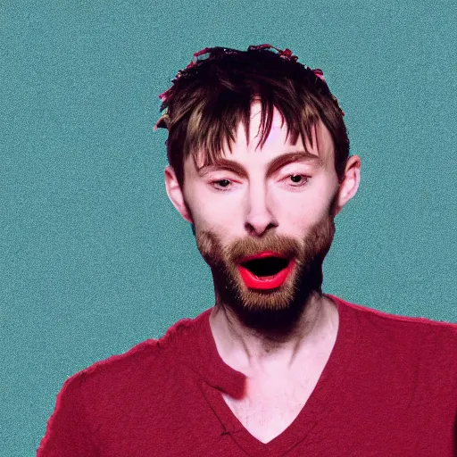 Image similar to thom york eating magic