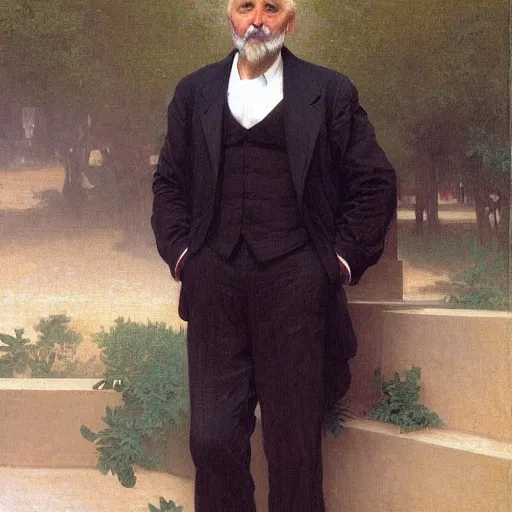 Image similar to old man in a suit, by bouguereau