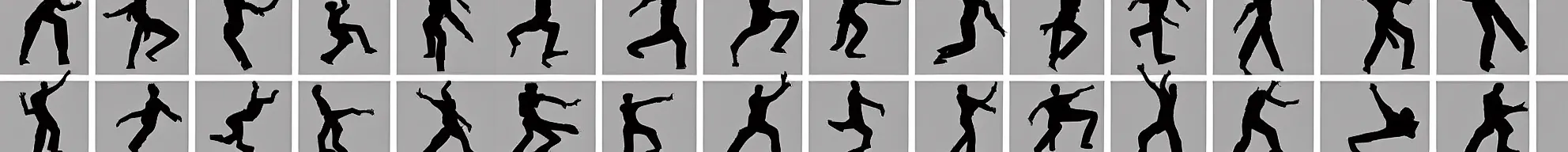 Image similar to 8 consistent frames from a video of a man dancing in a bedroom