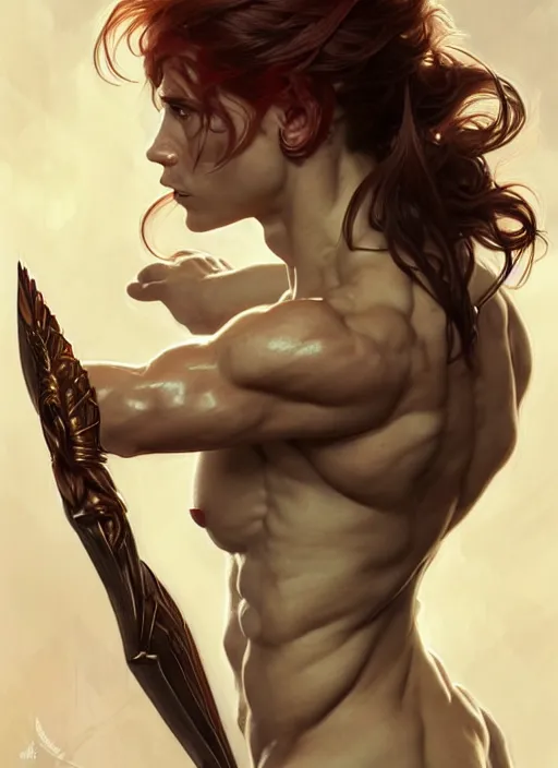 Image similar to portrait of aggressive eden hazard, d & d, muscular! white, fire, fantasy, intricate, elegant, highly detailed, digital painting, artstation, concept art, smooth, sharp focus, illustration, art by artgerm and greg rutkowski and alphonse mucha