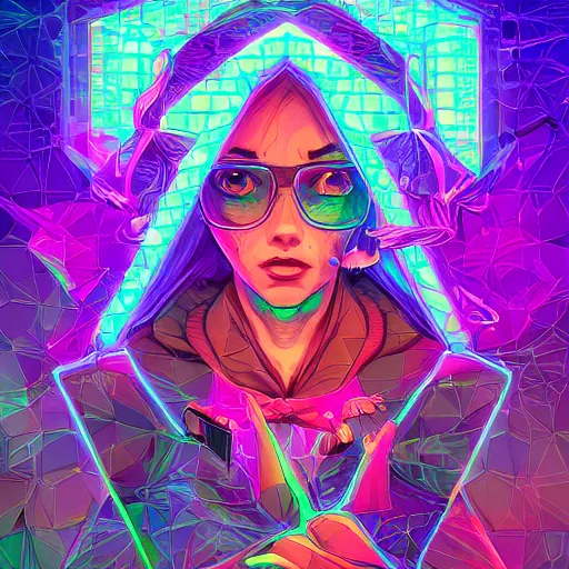 Image similar to skill magic geek inside matrix deepdream radiating a glowing aura stuff loot legends stylized digital illustration video game icon artstation lois van baarle, ilya kuvshinov, rossdraws,