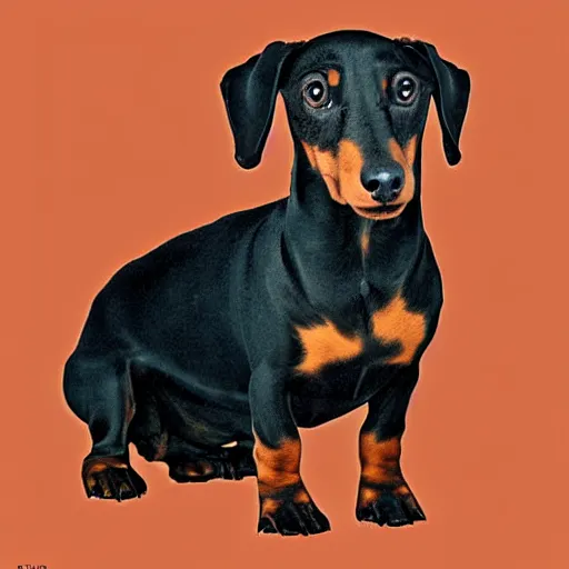 Image similar to pineapple impersonated by a dachshund, digital art