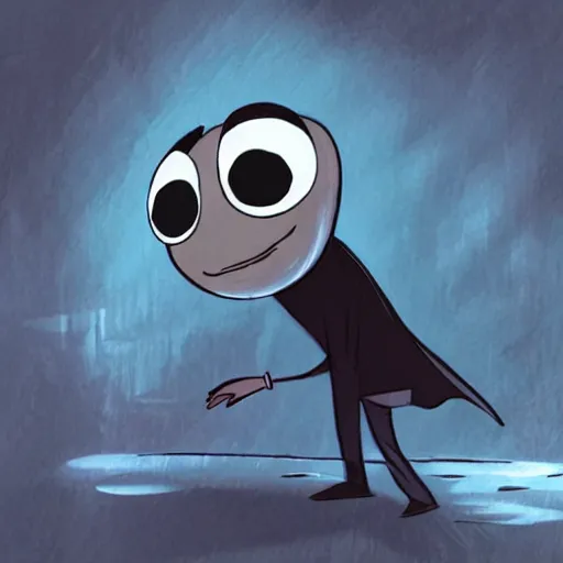 Image similar to Mr. Bean as a character in Hollow Knight