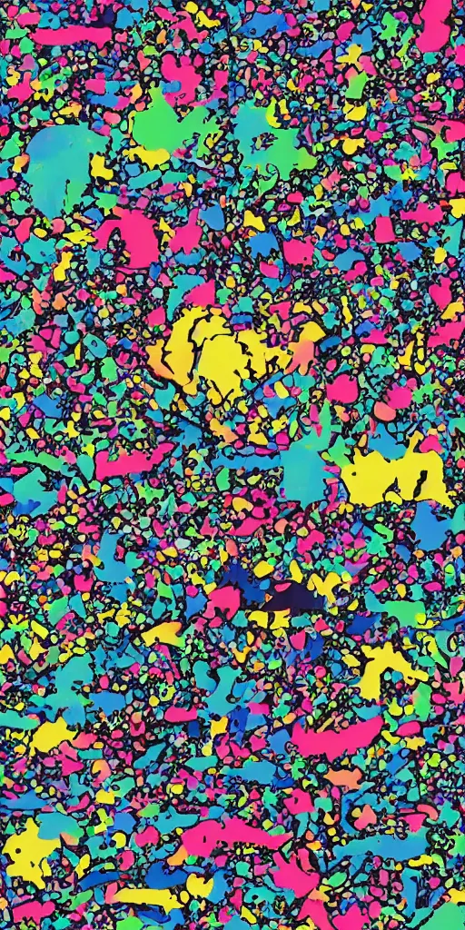 Image similar to highly colorful, minimal, simplistic, amazing simple composition, vaporwave, Gertrude Abercrombie, minimalistic graffiti masterpiece, minimalism, 3d abstract render overlayed, black background, psychedelic therapy, trending on ArtStation, ink splatters, pen lines, incredible detail, creative, positive energy, happy, unique, negative space, face, artgerm