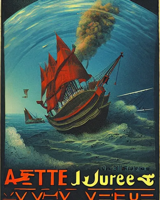 Image similar to artwork by jules verne