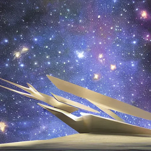 Image similar to accurate by peter eisenman, by sarah sze wisteria, cinematic lighting. a digital art of a dragon in space. the dragon is in the foreground with its mouth open rows of sharp teeth. coiled & ready to strike, its tail is wrapped around a star in the background. background is full of stars & galaxies.