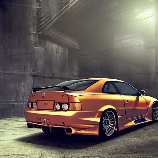 Prompt: Nissan S15, poster, very detailed, cinematic lighting, matte, sharp, photography, art by enki bilal