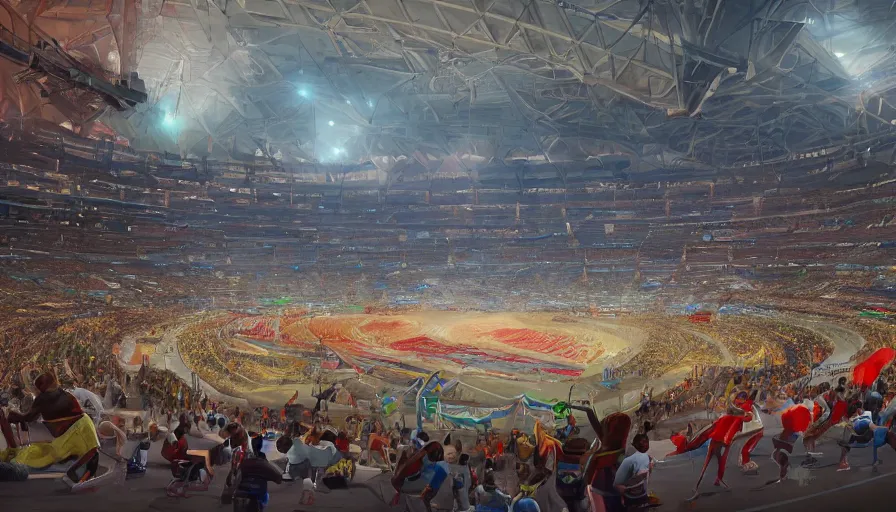 Image similar to 2 0 3 2 olympic games in brussels, hyperdetailed, artstation, cgsociety, 8 k