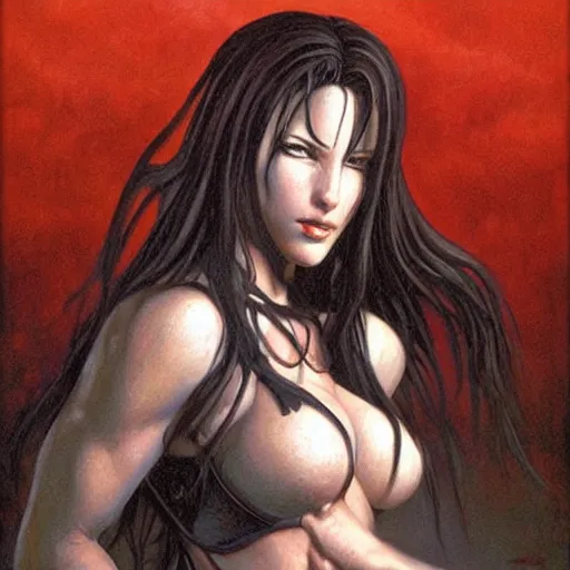 Image similar to an amazing masterpiece of art by gerald brom 🐐 🔥 tifa