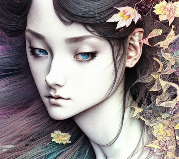 Prompt: ' my soul faded away ', beautiful shadowing, 3 d shadowing, reflective surfaces, illustrated completely, 8 k beautifully detailed pencil illustration, extremely hyper - detailed pencil illustration, intricate, epic composition, masterpiece, bold complimentary colors. stunning masterfully illustrated by artgerm, range murata, alphonse mucha.